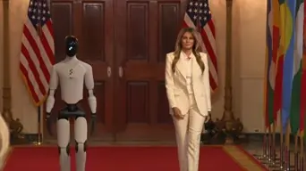 WATCH: Melania Trump chooses humanoid robot to accompany her at White House summit WATCH: Melania Trump chooses humanoid robot to accompany her at White House summit