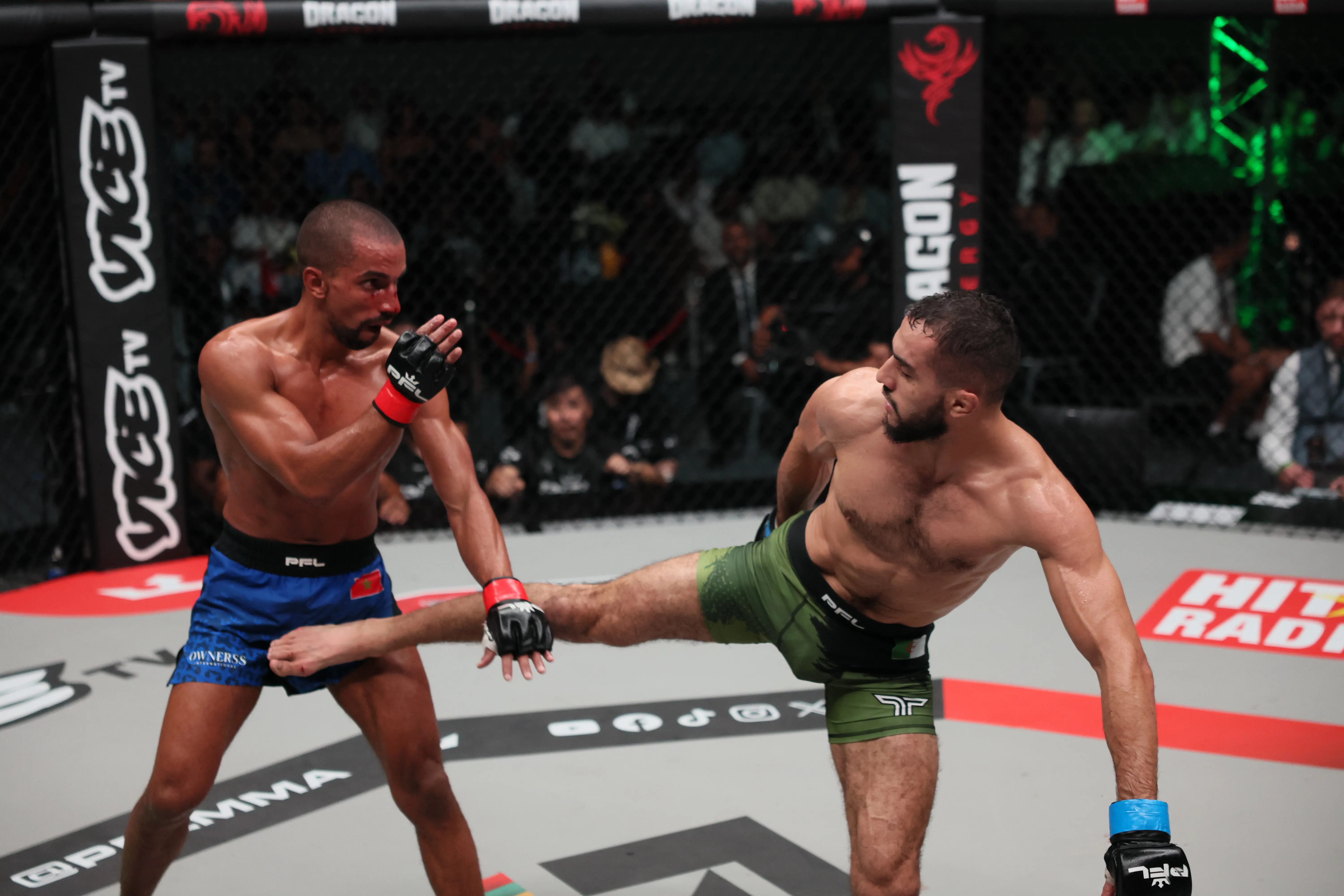 Yanis Ghemmouri vs Taha Bendaoud during PFL Africa  in Casablanca, Morocco. Picture: Marabou News Agency