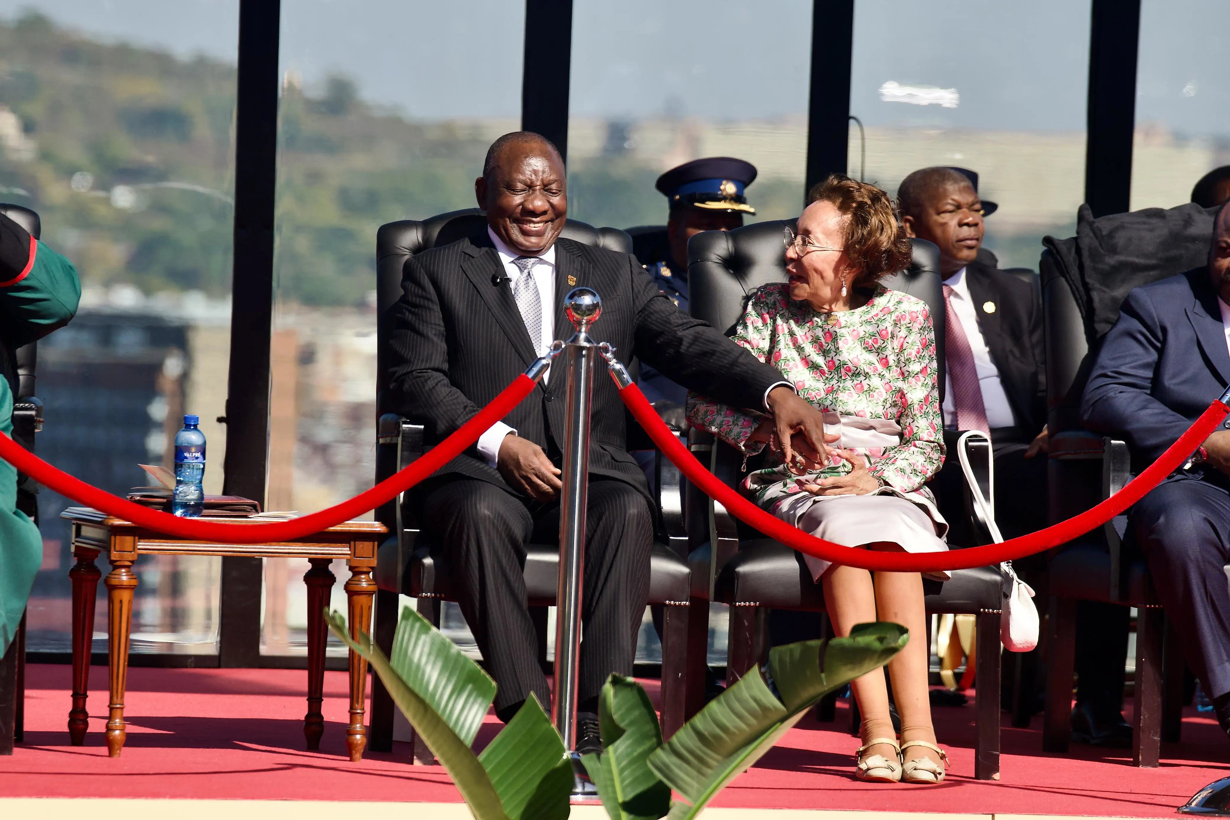 President Cyril Ramaphosa shares a moment with his wife after being sworn into office on 19 June 2024. Picture: Katlego Jiyane/Eyewitness News President Cyril Ramaphosa shares a moment with his wife after being sworn into office on 19 June 2024. Picture: Katlego Jiyane/Eyewitness News