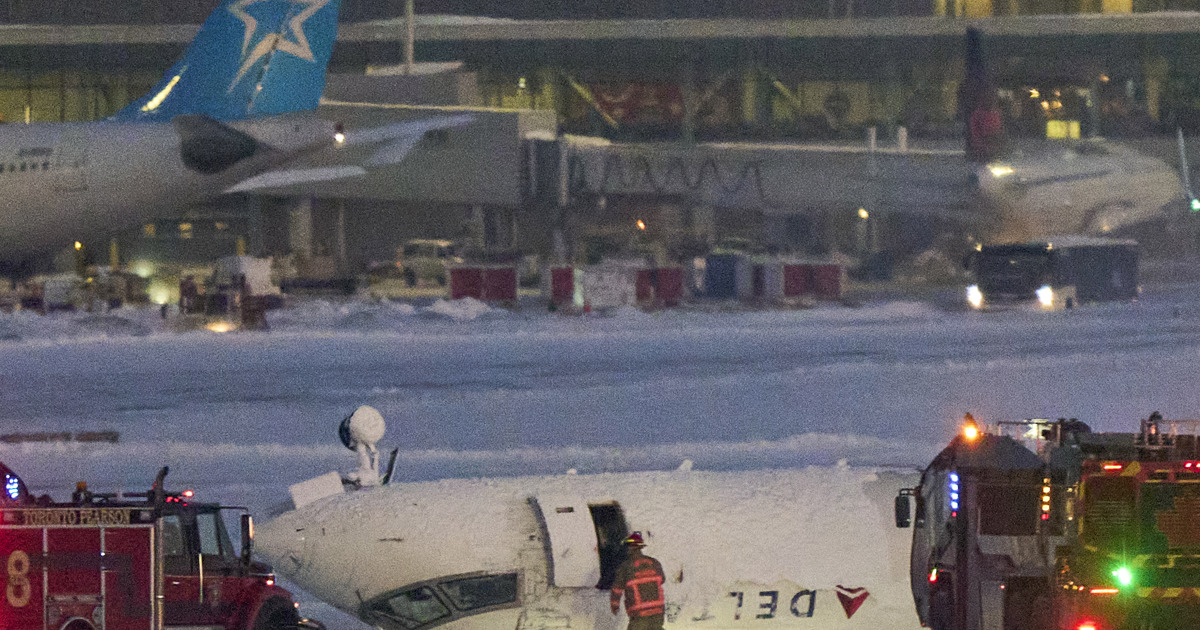 Video shows Toronto plane's hard landing before flipping