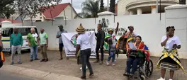 Protest of 'Nigerian king' coronation at doorstop of nation’s embassy in Pretoria Protest of 'Nigerian king' coronation at doorstop of nation’s embassy in Pretoria
