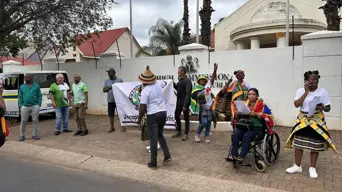 Protest of 'Nigerian king' coronation at doorstop of nation’s embassy in Pretoria Protest of 'Nigerian king' coronation at doorstop of nation’s embassy in Pretoria