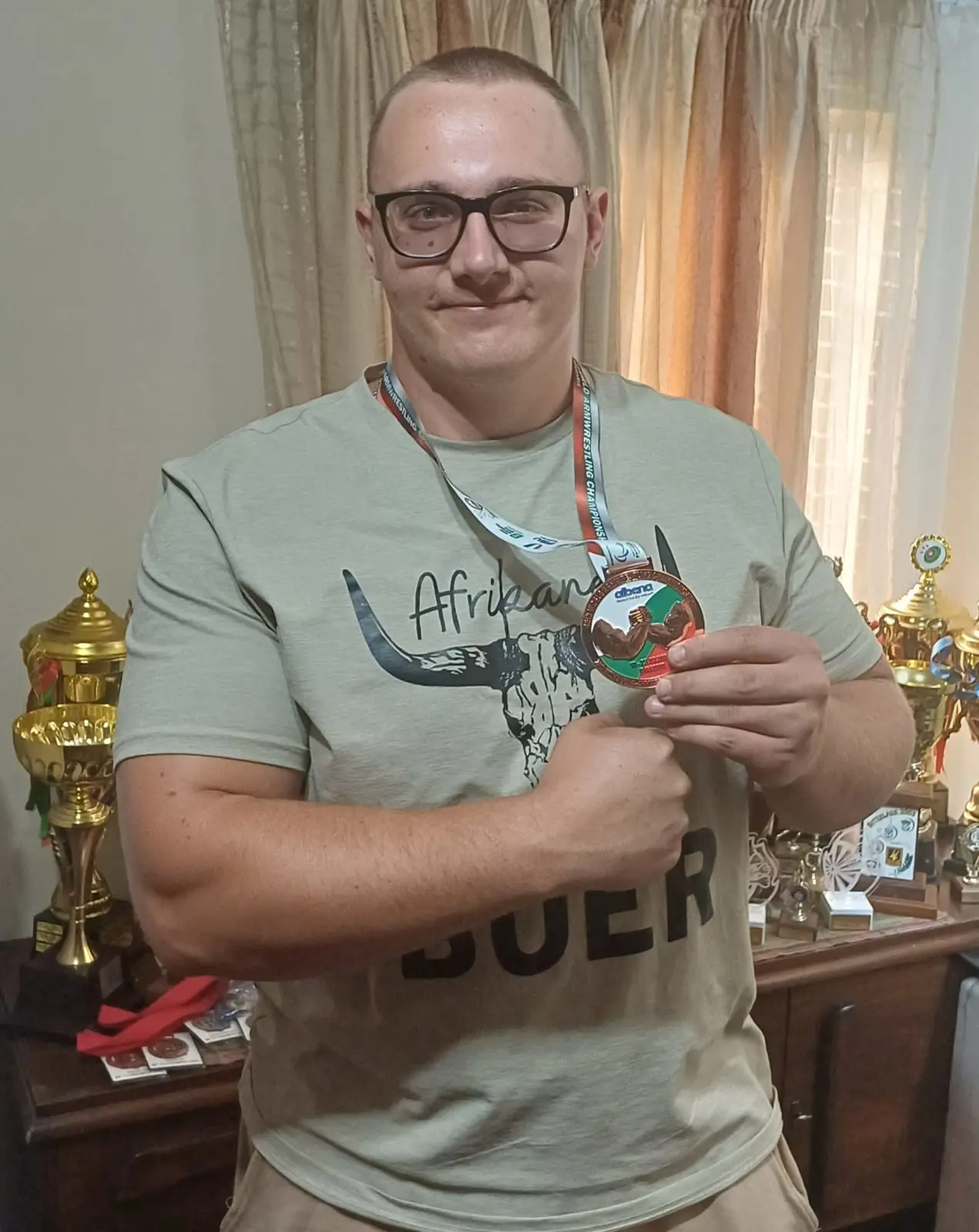 South African armwrestler Leandro Cordier. Picture: Supplied South African armwrestler Leandro Cordier. Picture: Supplied