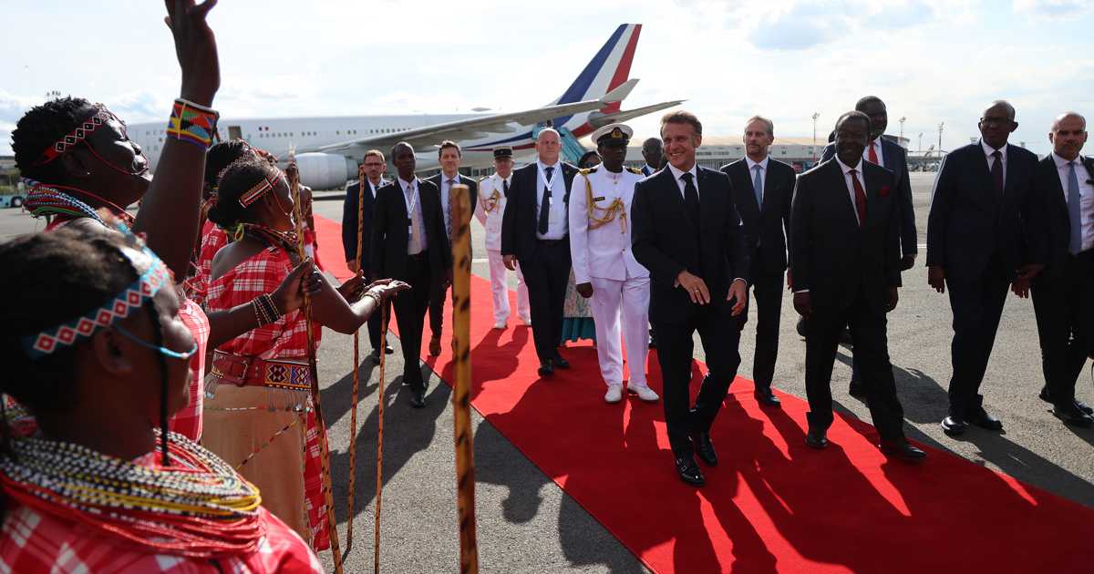 Macron arrives in Kenya ahead of Africa summit