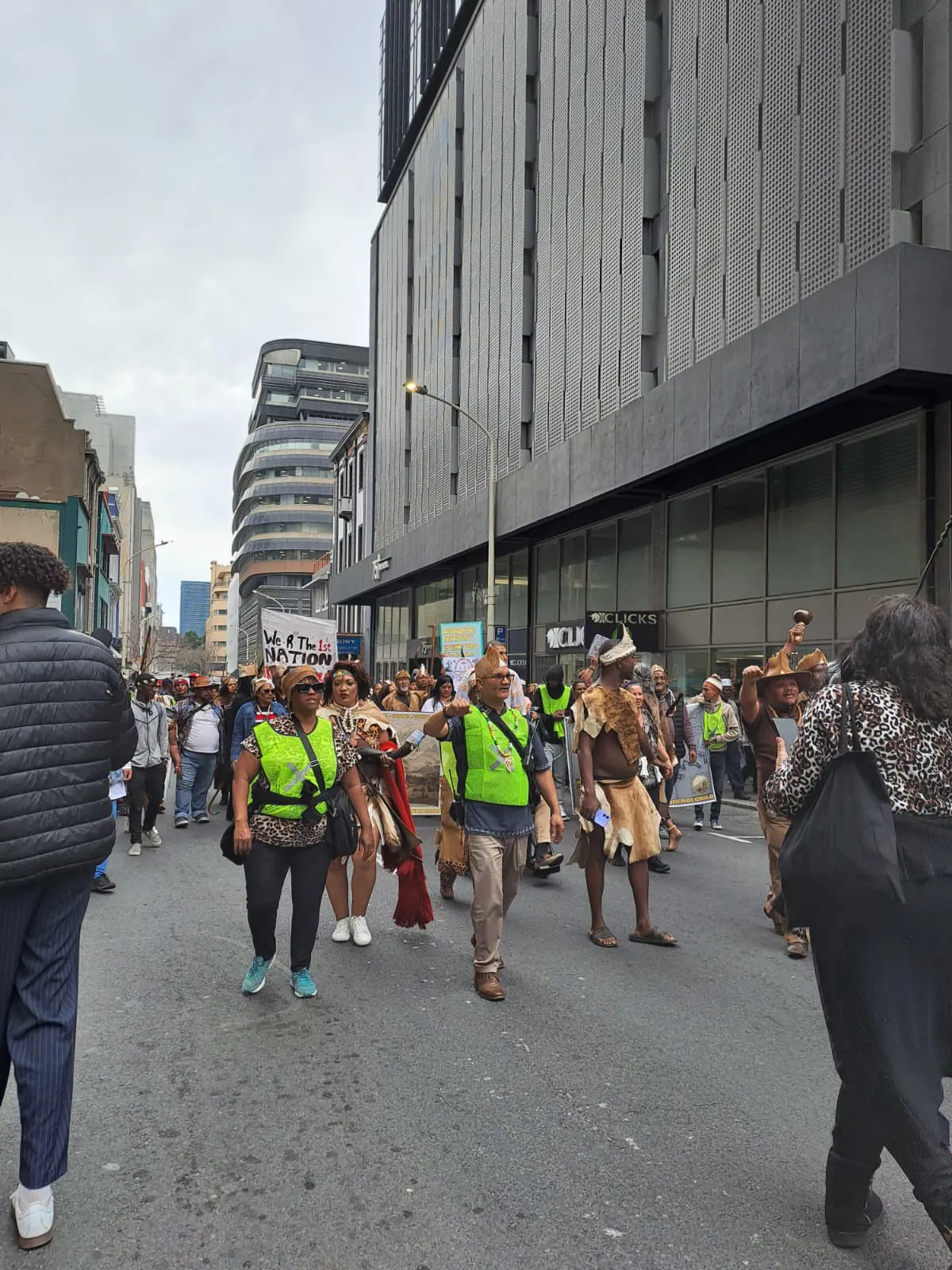 A group representing the Khoi and San communities marched to Parliament on 4 September 2025 to demand recognition of their rights to land. Picture: Morgan Van De Rede/EWN A group representing the Khoi and San communities marched to Parliament on 4 September 2025 to demand recognition of their rights to land. Picture: Morgan Van De Rede/EWN