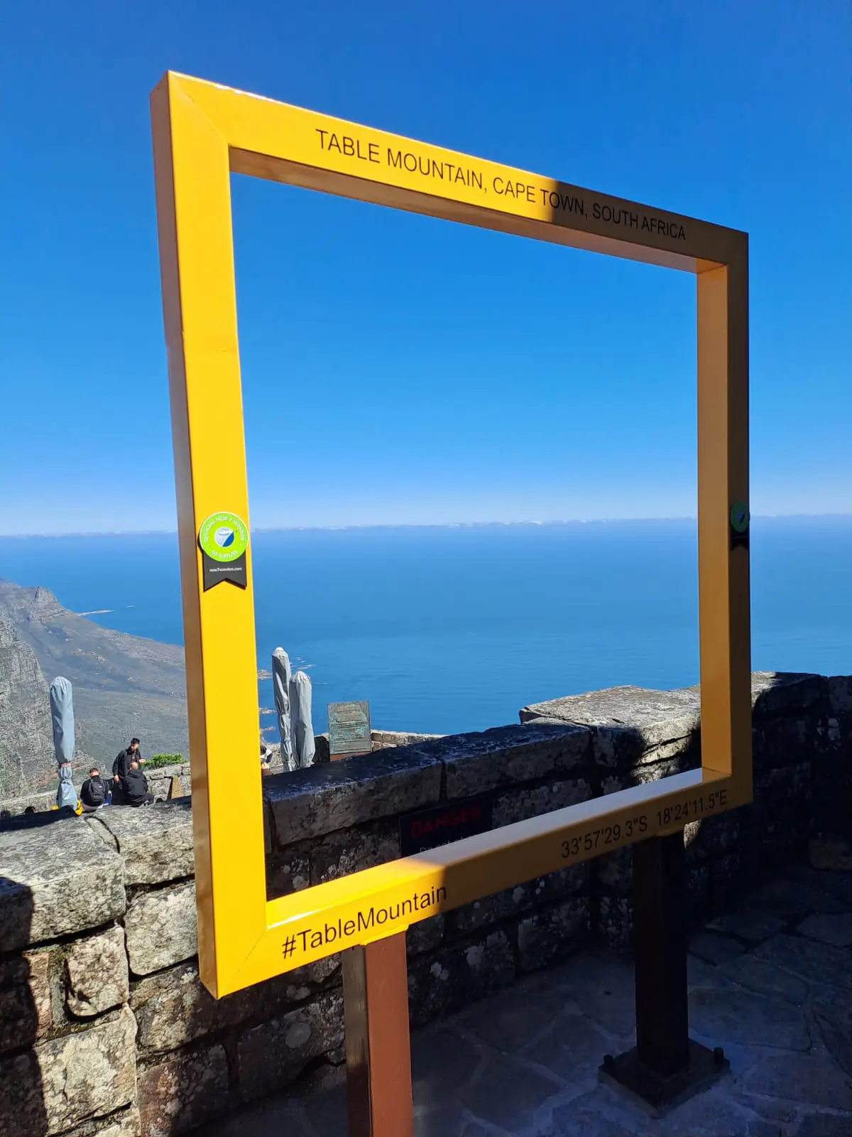 The giant yellow picture was unveiled on Table Mountain on 12 September 2025. Picture: Morgan Van De Rede/EWN The giant yellow picture was unveiled on Table Mountain on 12 September 2025. Picture: Morgan Van De Rede/EWN