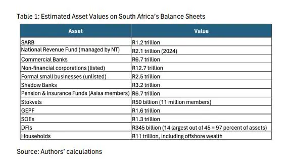 Estimated asset values on South Africa’s balance sheets in 2024 - NPC report Estimated asset values on South Africa’s balance sheets in 2024 - NPC report