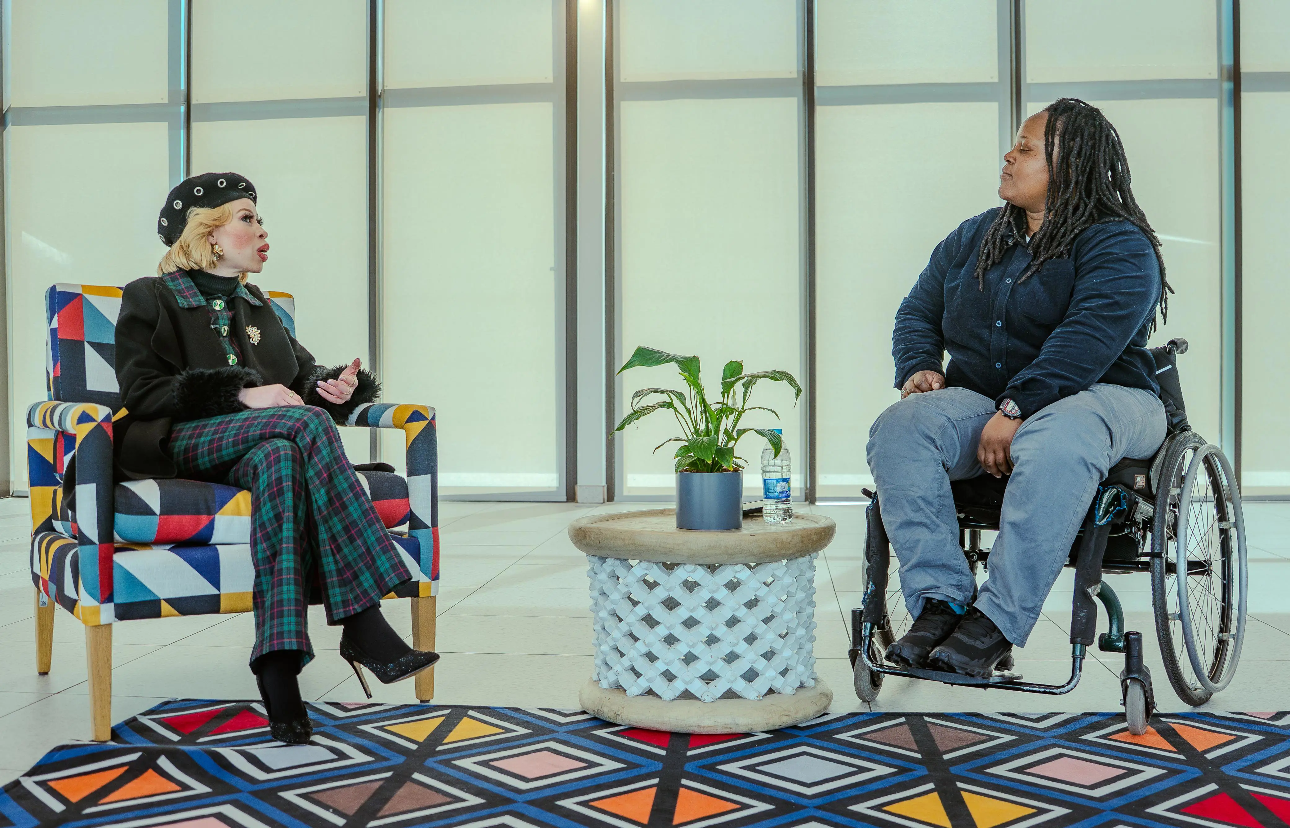 Refilwe Modiselle, author of “Zizi’s World: Through her Vanilla eyes” and EWN Journalist Palesa Manaleng. Picture: Sphamandla Dlamini/ EWN. Refilwe Modiselle, author of “Zizi’s World: Through her Vanilla eyes” and EWN Journalist Palesa Manaleng. Picture: Sphamandla Dlamini/ EWN.