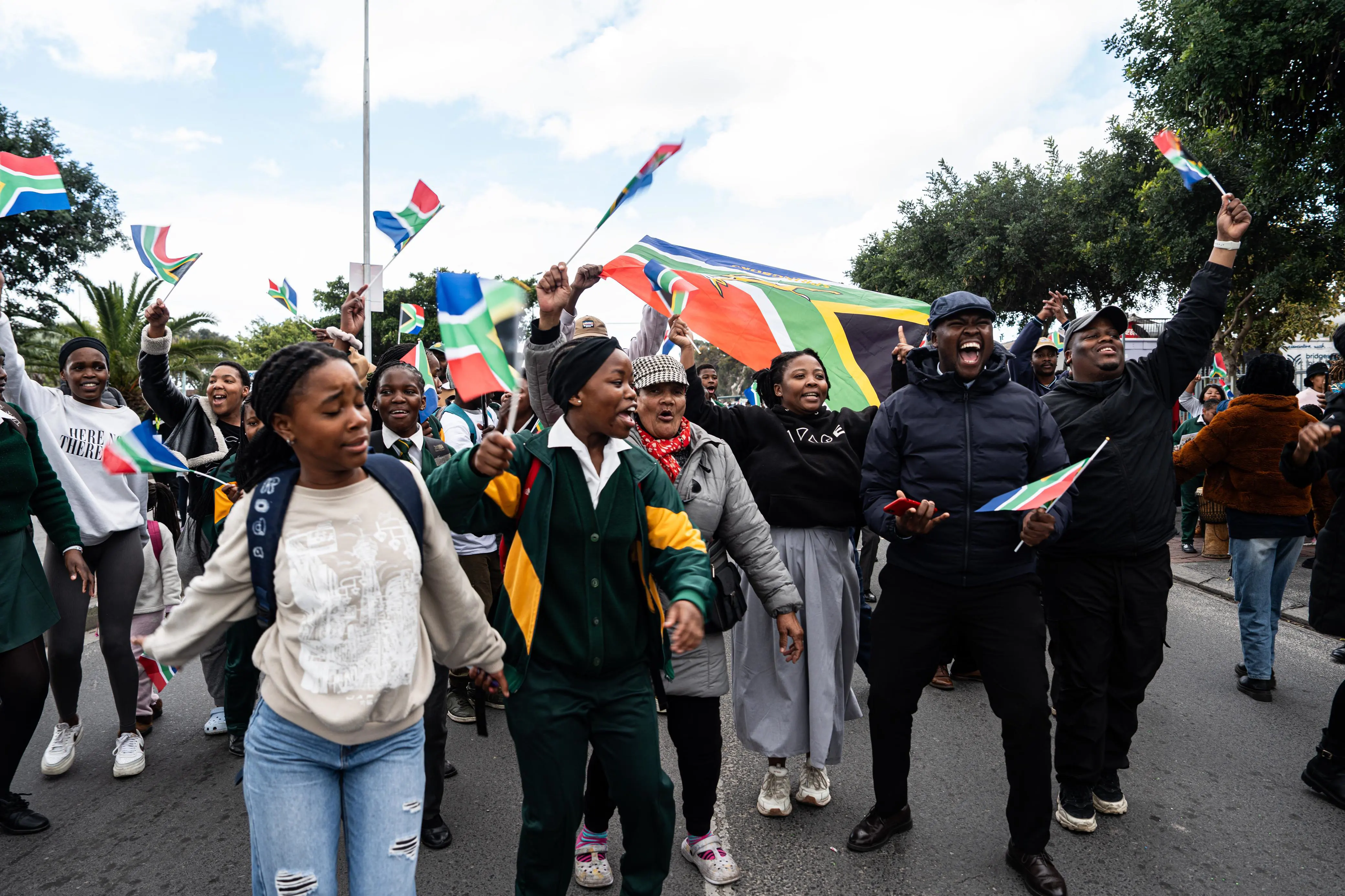 Supporters welcome the Proteas during the team's World Test Championship mace parade at the Langa Sports Ground in Langa, Cape Town on 25 July 2025. Picture: Kayleen Morgan/EWN Supporters welcome the Proteas during the team's World Test Championship mace parade at the Langa Sports Ground in Langa, Cape Town on 25 July 2025. Picture: Kayleen Morgan/EWN