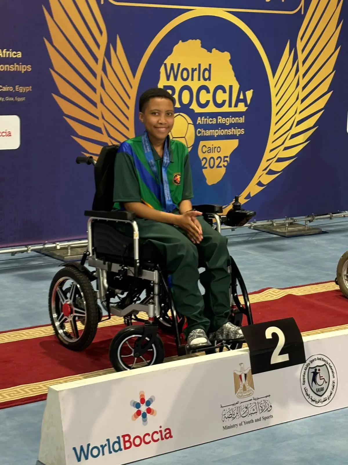 South African Boccia player Naledi Nhlapo won a silver medal at the 2025 World Boccia Africa Regional Championships. Picture: SASAPD/ Facebook. South African Boccia player Naledi Nhlapo won a silver medal at the 2025 World Boccia Africa Regional Championships. Picture: SASAPD/ Facebook.