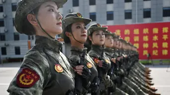 Chinese troops swelter through rehearsal for major military parade Chinese troops swelter through rehearsal for major military parade