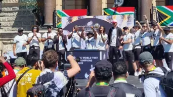 Open-top bus parade underway as Capetonians celebrate Proteas' historic victory Open-top bus parade underway as Capetonians celebrate Proteas' historic victory