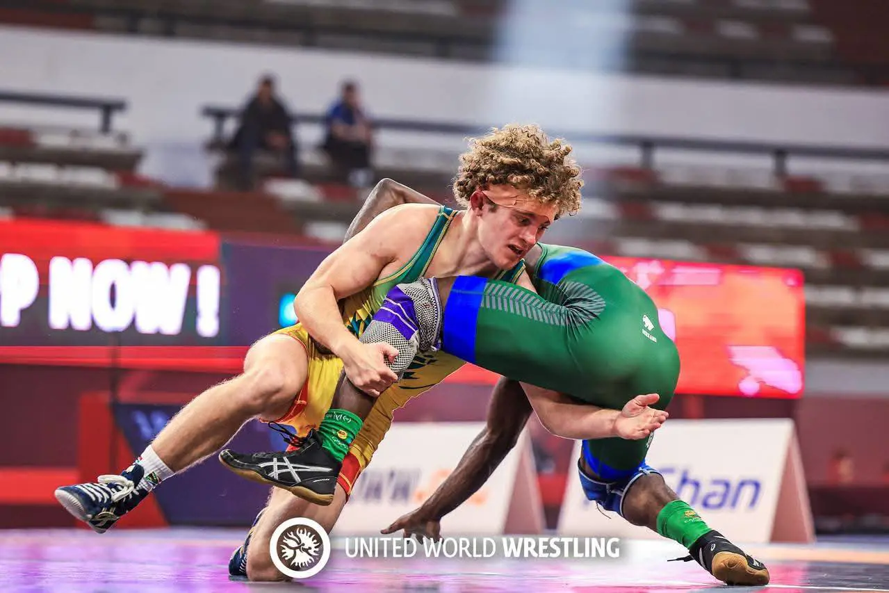 Lenerd van Schalkwyk won a silver medal at the Great British Wrestling Grand Prix in Manchester, United Kingdom. Picture: United World Wrestling/ Facebook. Lenerd van Schalkwyk won a silver medal at the Great British Wrestling Grand Prix in Manchester, United Kingdom. Picture: United World Wrestling/ Facebook.