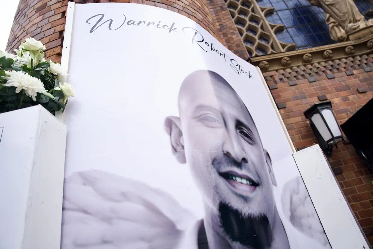 Warrick Stock's (DJ Warras) funeral service took place on Tuesday, 23 December 2025, at the Immaculate Conception Church in Rosebank. Picture: Katlego Jiyane/EWN. Warrick Stock's (DJ Warras) funeral service took place on Tuesday, 23 December 2025, at the Immaculate Conception Church in Rosebank. Picture: Katlego Jiyane/EWN.