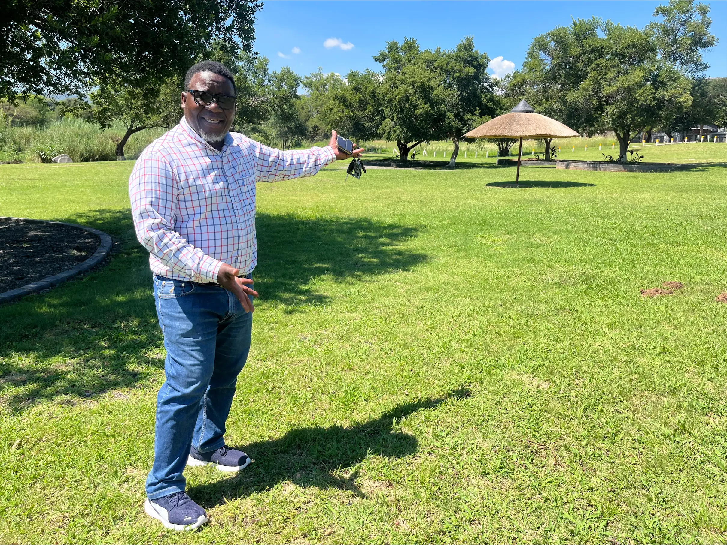 Otukile Motshwaedi, Rustenburg resident, standing near the newly revamped park near his home. Picture: Thabiso Goba/EWN Otukile Motshwaedi, Rustenburg resident, standing near the newly revamped park near his home. Picture: Thabiso Goba/EWN
