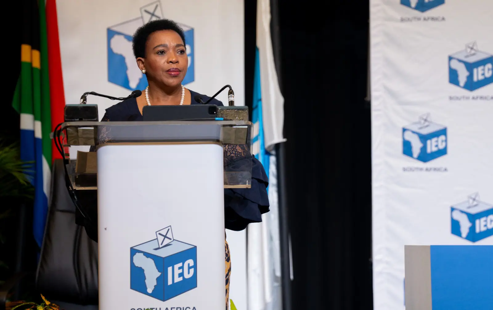 KZN Premier Nomusa Dube-Ncube at the provincial results operations centre on 2 June 2024. Picture: Sphamandla Dlamini/Eyewitness News KZN Premier Nomusa Dube-Ncube at the provincial results operations centre on 2 June 2024. Picture: Sphamandla Dlamini/Eyewitness News