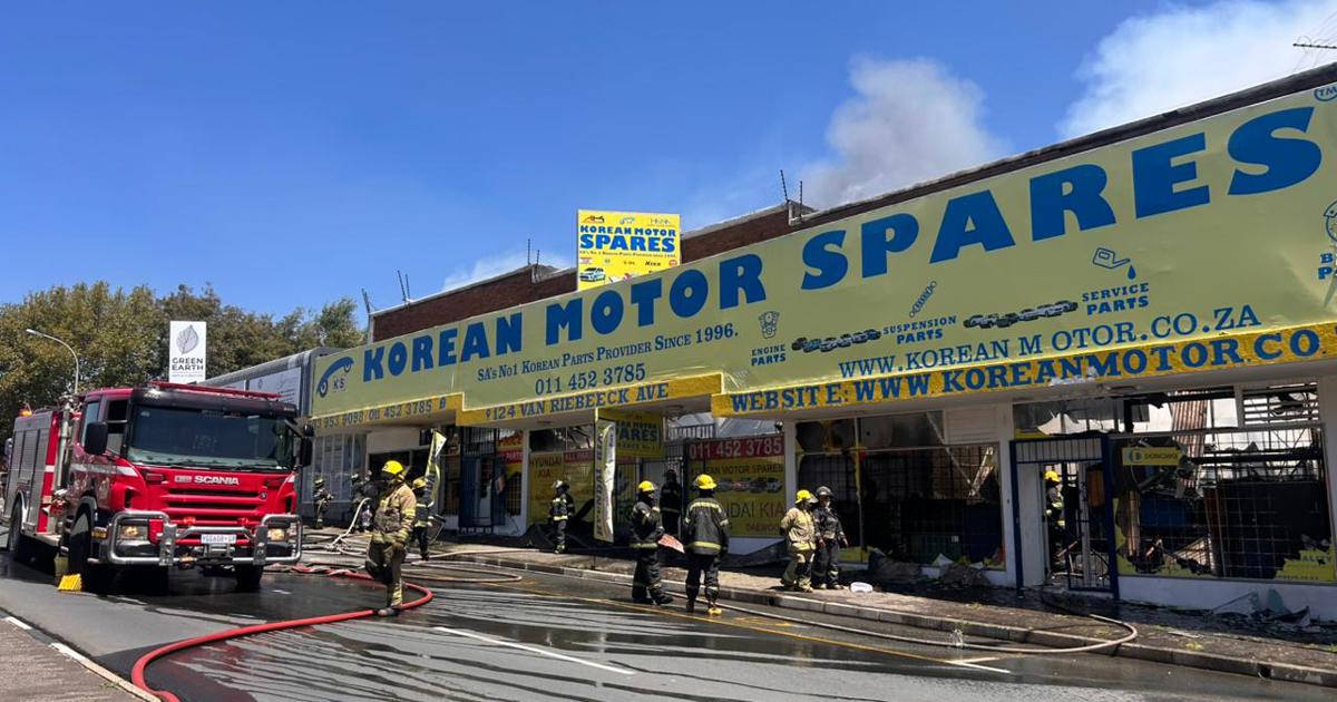 Two injured as firefighters battle Edenvale auto spares blaze