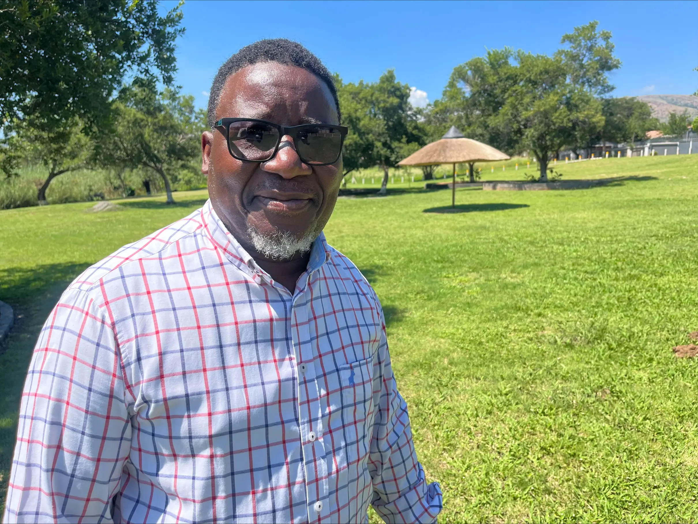 Otukile Motshwaedi, Rustenburg resident, standing near the newly revamped park near his home. Picture: Thabiso Goba/EWN Otukile Motshwaedi, Rustenburg resident, standing near the newly revamped park near his home. Picture: Thabiso Goba/EWN