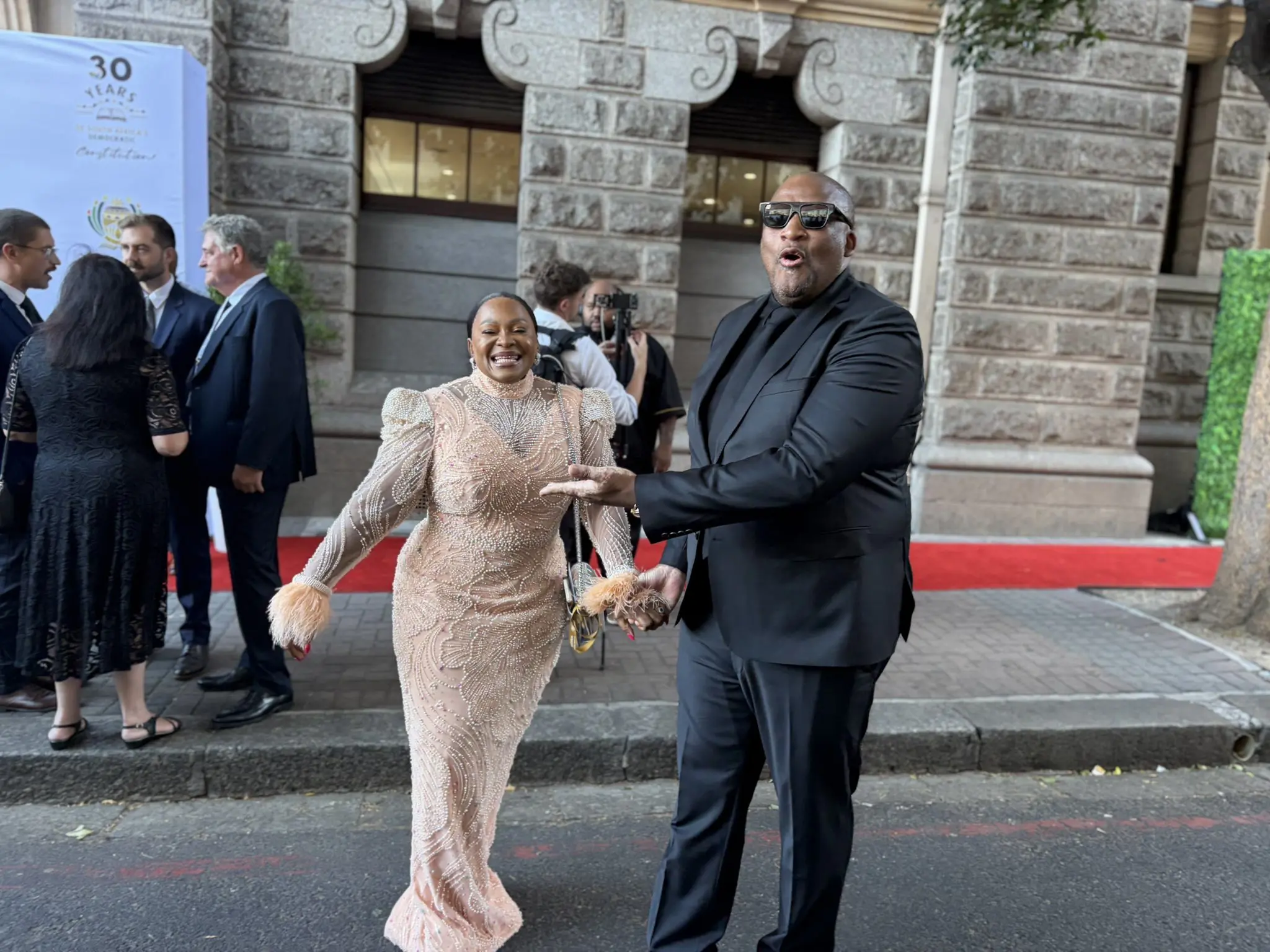 ANC Deputy Secretary-General Nomvula Mokonyane and Patriotic Alliance leader Gayton McKenzie arrive on the SONA red carpet. ANC Deputy Secretary-General Nomvula Mokonyane and Patriotic Alliance leader Gayton McKenzie arrive on the SONA red carpet.