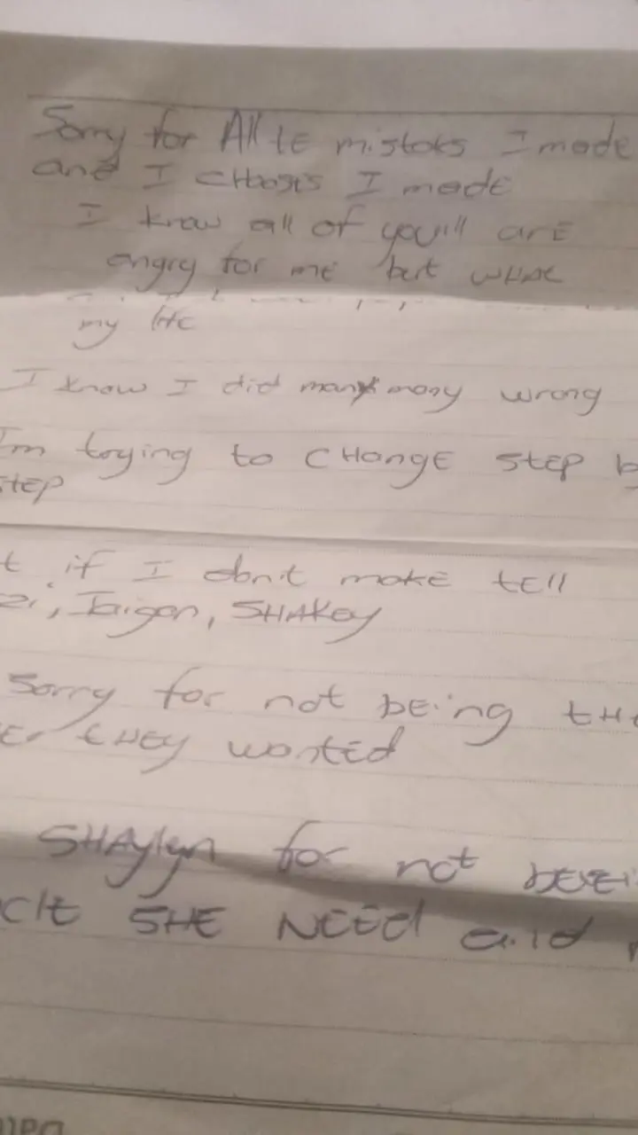 A handwritten letter Shannon Baggott signed and dated three months before his murder. A handwritten letter Shannon Baggott signed and dated three months before his murder.