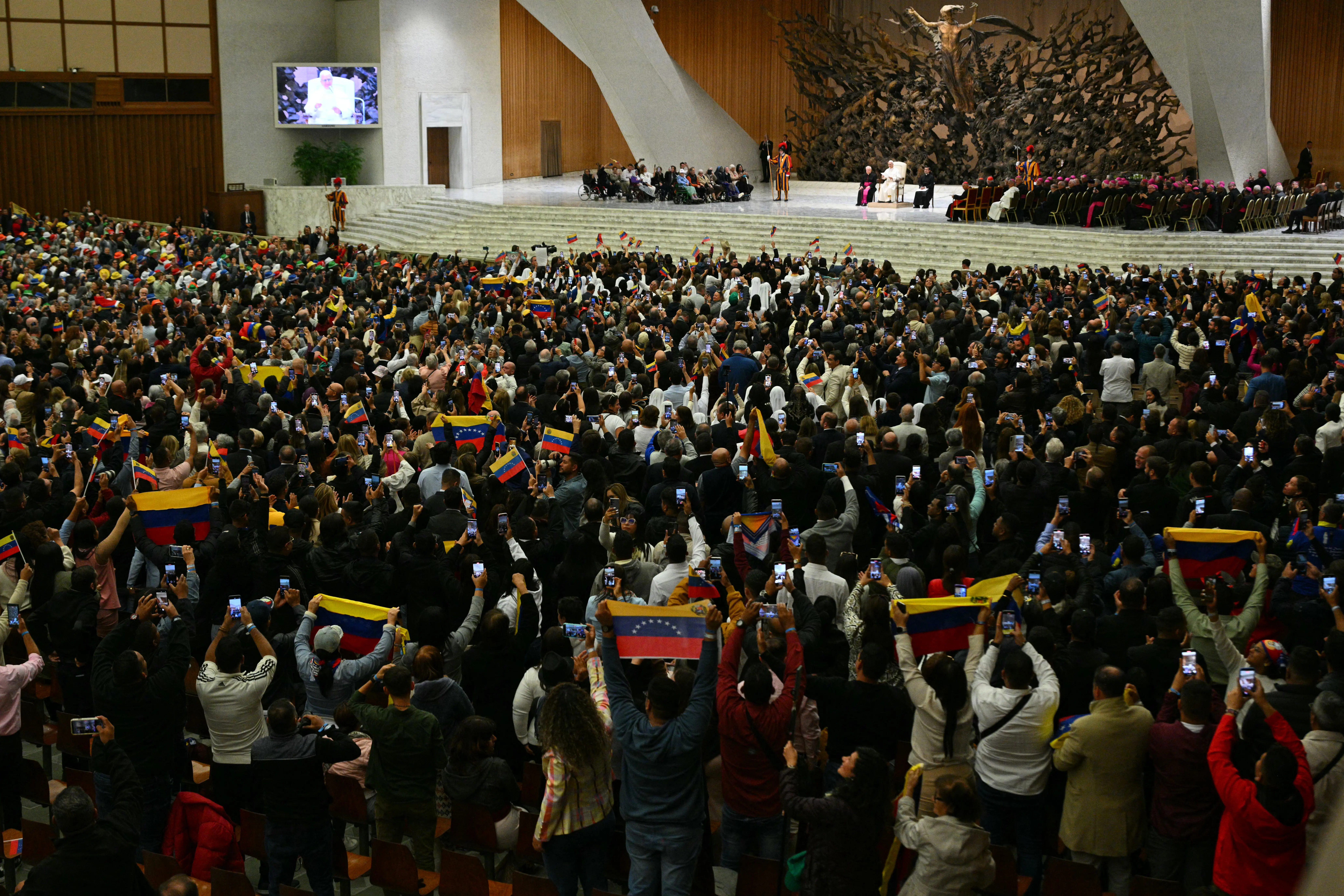 Pope Leo XIV gives an audience to pilgrims at the Paul VI Hall in the Vatican on 20 October 2025. Picture: AFP Pope Leo XIV gives an audience to pilgrims at the Paul VI Hall in the Vatican on 20 October 2025. Picture: AFP