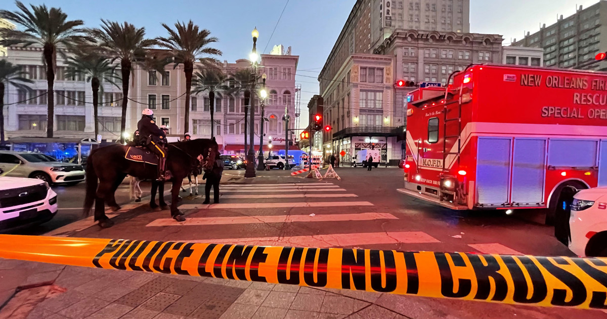 Ten dead as man drives truck into New Year crowd in New Orleans