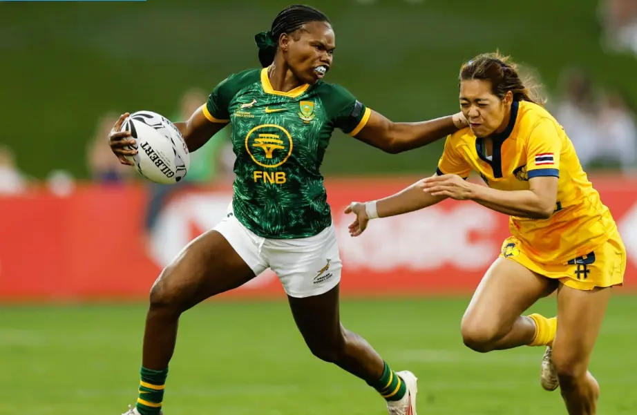 The Springbok Women’s Sevens won three matches over Mexico (61-0), Czechia (24-5), and Thailand (33-5) at the HSBC SVNS 3 tournament in Dubai. Picture: @WomenBoks/X. The Springbok Women’s Sevens won three matches over Mexico (61-0), Czechia (24-5), and Thailand (33-5) at the HSBC SVNS 3 tournament in Dubai. Picture: @WomenBoks/X.