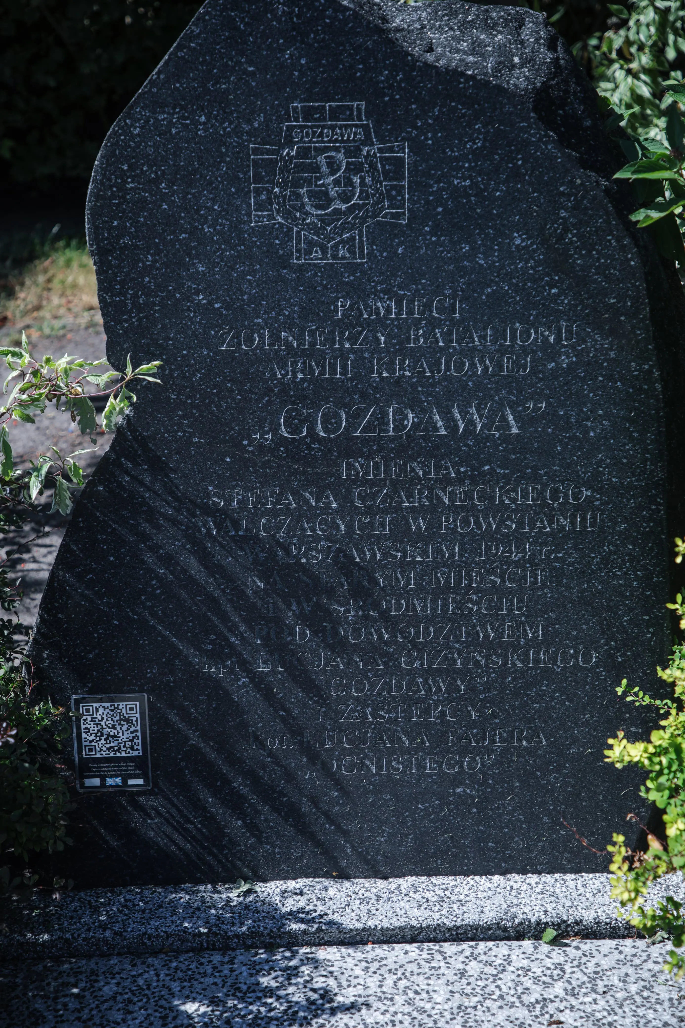A memorial stone dedicated to the fallen soldiers of the 'Gozdawa' Battalion which fought the Germans during the Warsaw Uprising of 1944. Picture: Orrin Singh/Eyewitness News A memorial stone dedicated to the fallen soldiers of the 'Gozdawa' Battalion which fought the Germans during the Warsaw Uprising of 1944. Picture: Orrin Singh/Eyewitness News