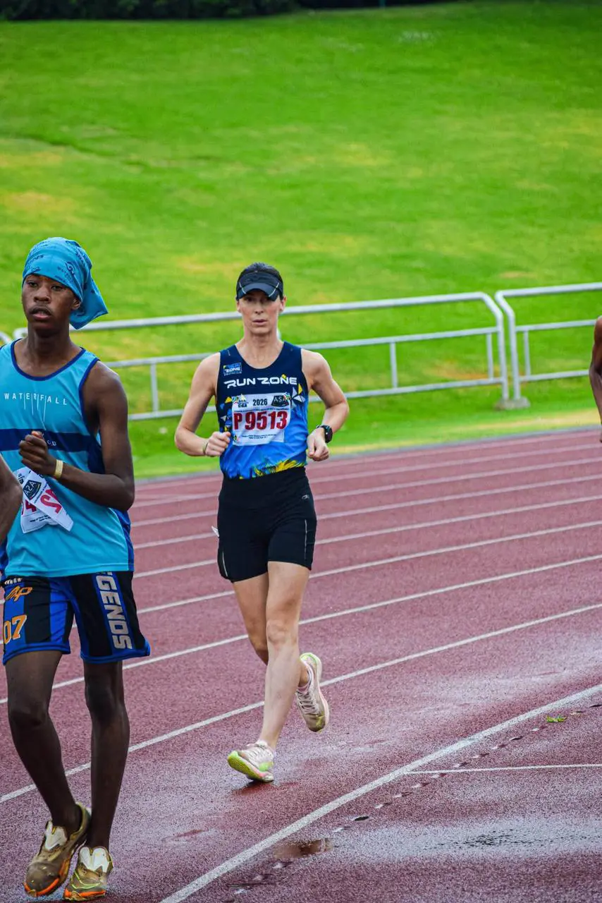 South African race walker Zelda Botha during a competition. Picture: Supplied South African race walker Zelda Botha during a competition. Picture: Supplied