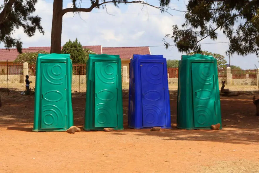 Staff at Morwasethula Primary School are desperate for a long-term solution instead of mobile toilets. Picture: Liezl Human @GroundUp News Staff at Morwasethula Primary School are desperate for a long-term solution instead of mobile toilets. Picture: Liezl Human @GroundUp News