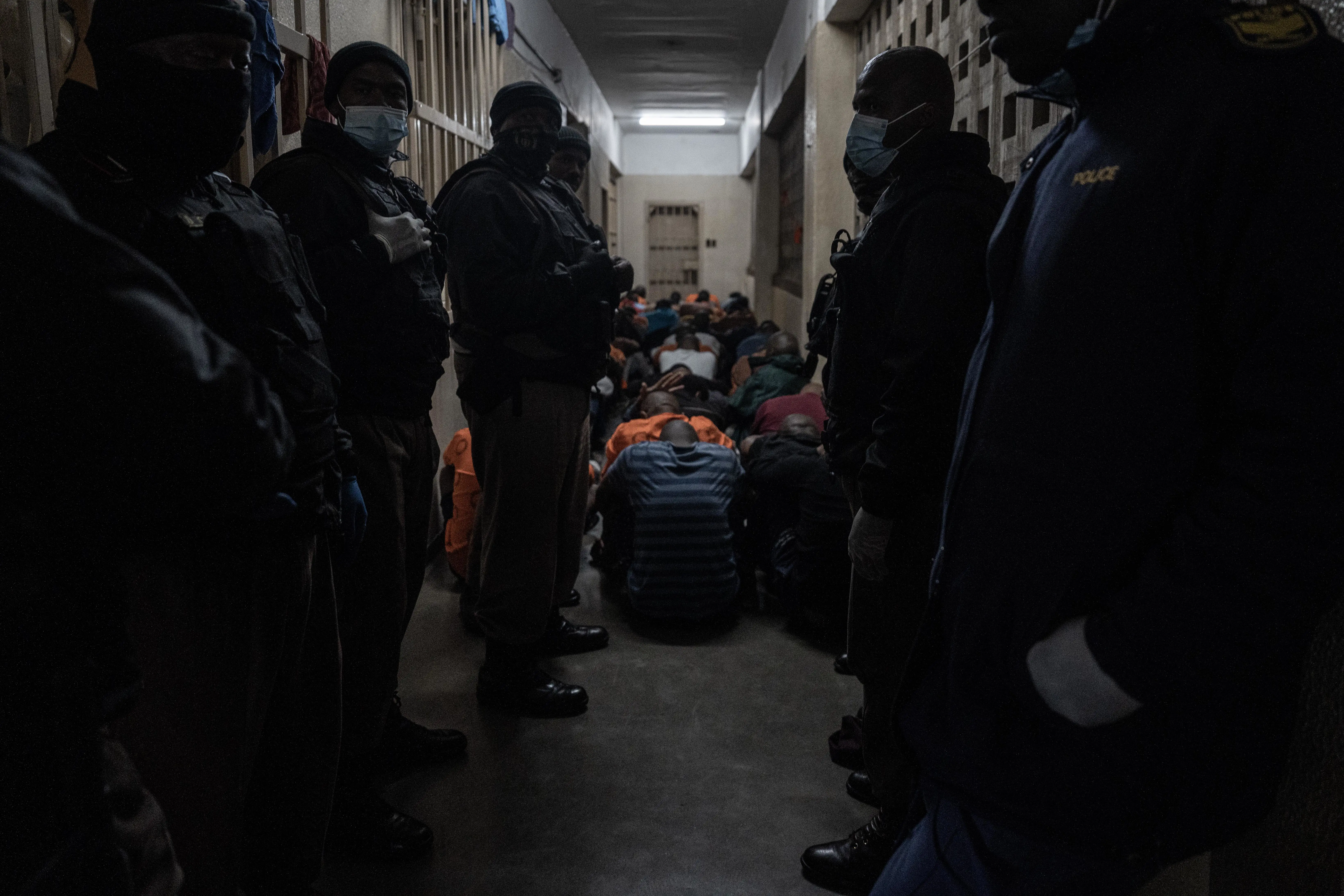 DCS officials keep a close eye on the inmates during the raid. Photo: Abigail Javier/Eyewitness News DCS officials keep a close eye on the inmates during the raid. Photo: Abigail Javier/Eyewitness News