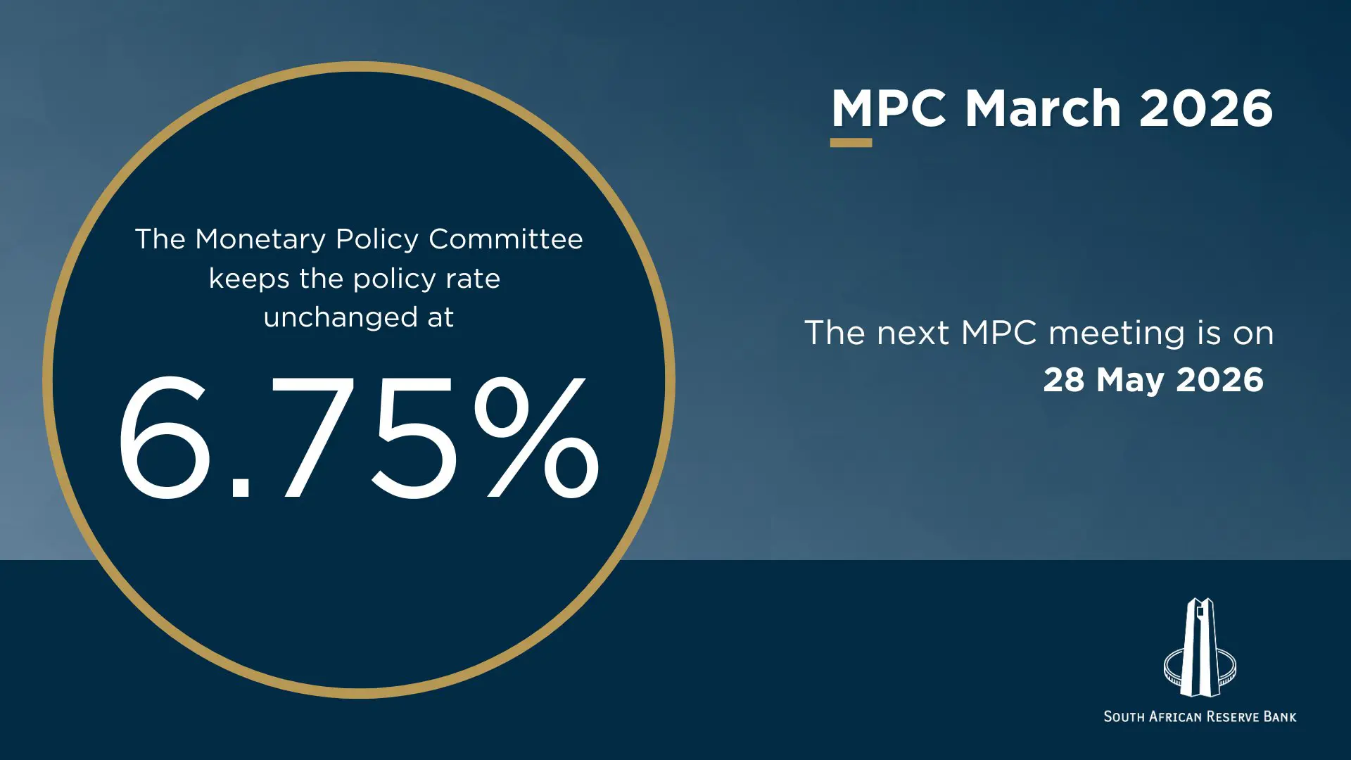 MPC statement on 26 March 2026. SA Reserve Bank/X MPC statement on 26 March 2026. SA Reserve Bank/X