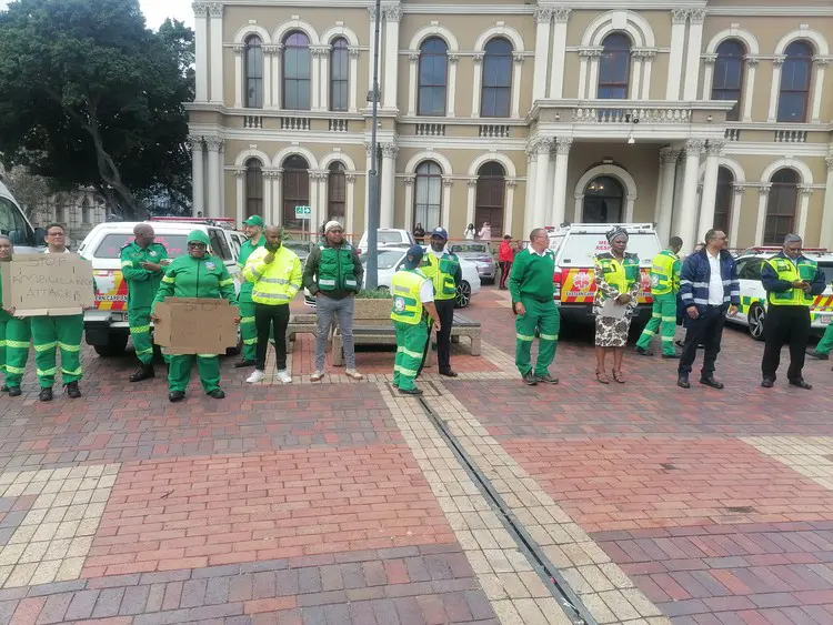 EMS managers also joined the protest. Picture: Joseph Chirume/GroundUp EMS managers also joined the protest. Picture: Joseph Chirume/GroundUp