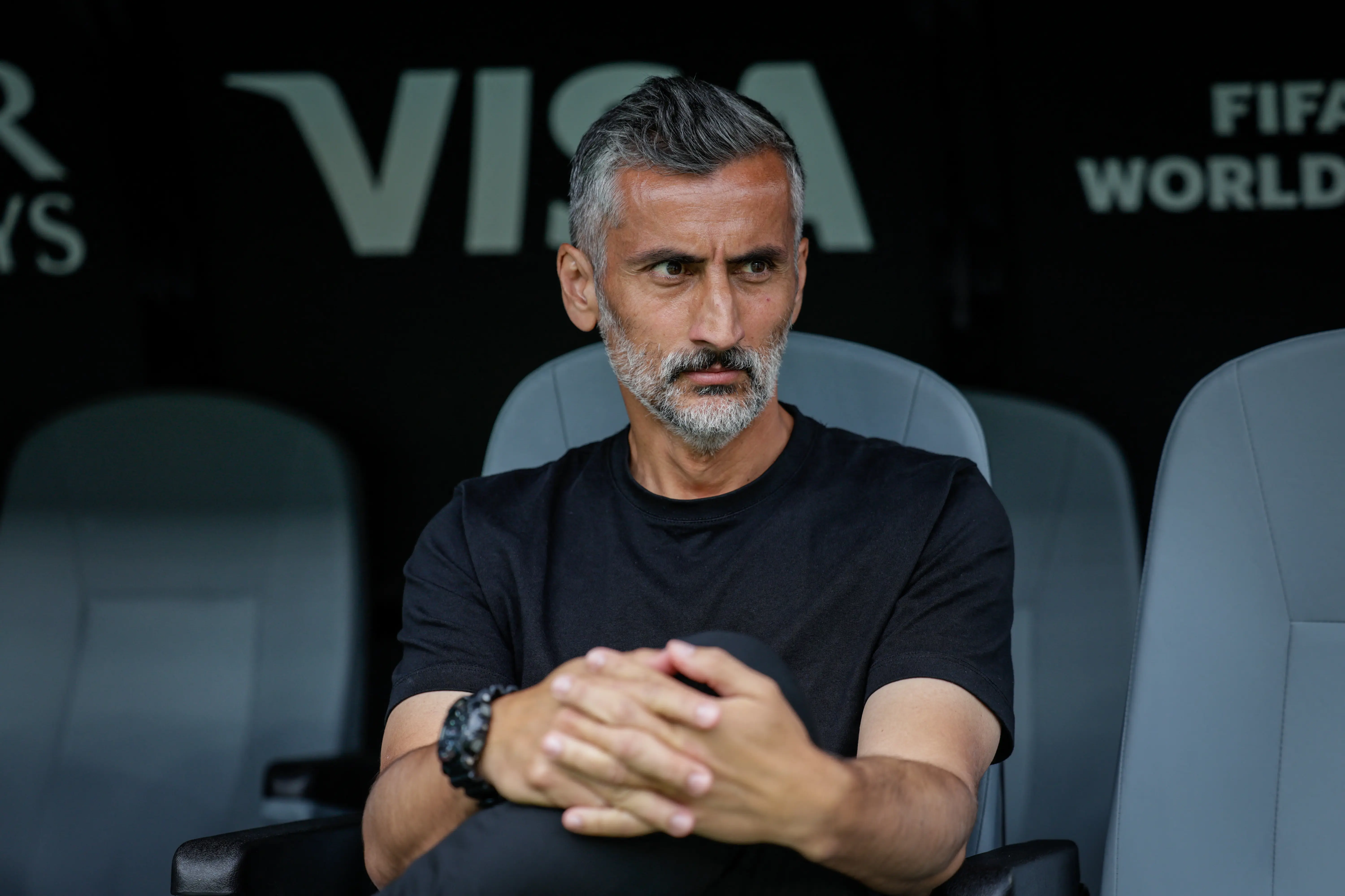 Head coach Jose Riveiro of Al Ahly stands before the FIFA Club World Cup USA 2025 Group A match, M13, between Palmeiras and Al Ahly at MetLife Stadium in New York, New Jersey, USA, on June 19, 2025. Picture: Ayman Aref/NurPhoto via AFP. Head coach Jose Riveiro of Al Ahly stands before the FIFA Club World Cup USA 2025 Group A match, M13, between Palmeiras and Al Ahly at MetLife Stadium in New York, New Jersey, USA, on June 19, 2025. Picture: Ayman Aref/NurPhoto via AFP.