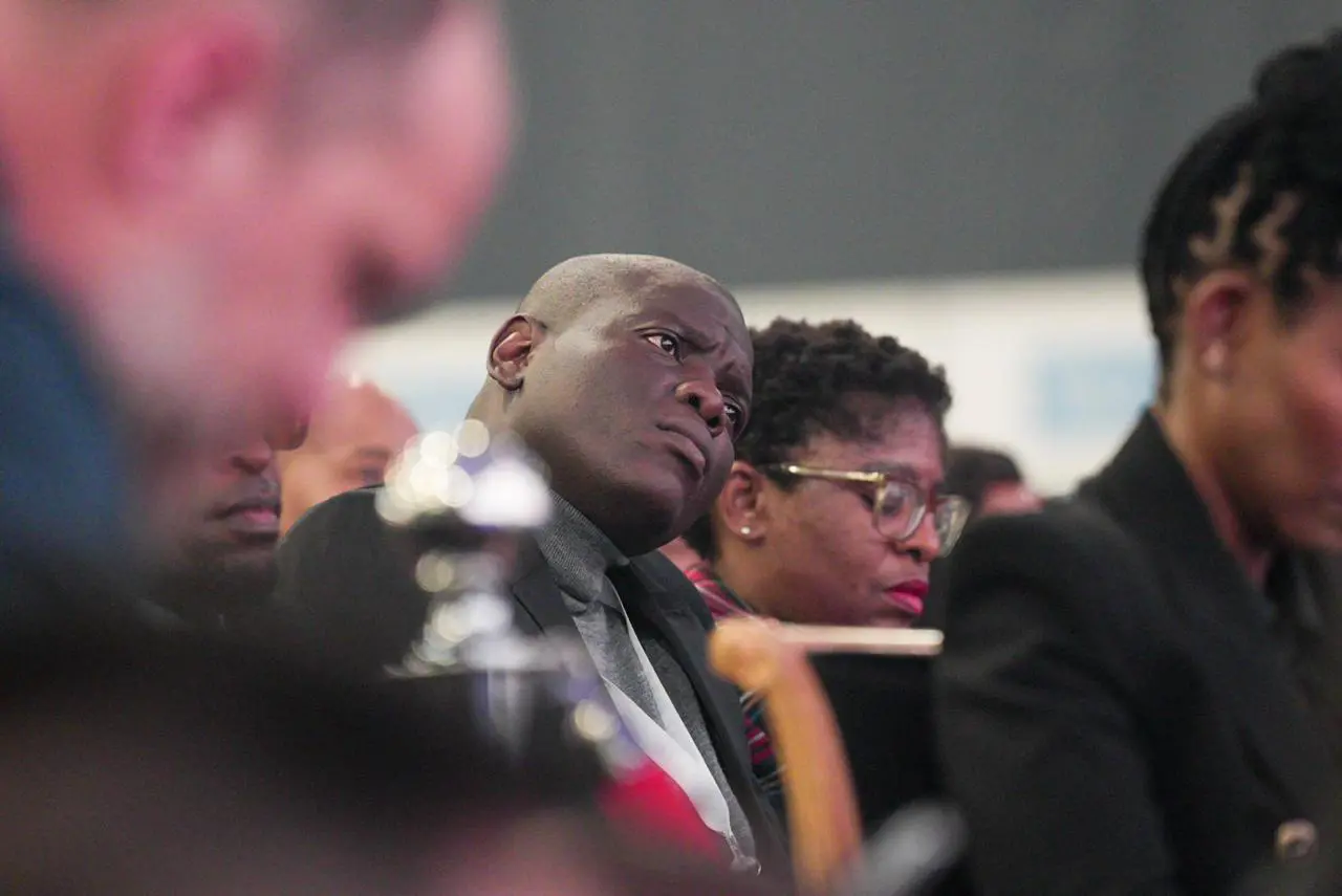 Justice Minister Ronald Lamola listens to the 2024 election results at the national results operations centre on 2 June 2024. Picture: Jacques Nelles/Eyewitness News Justice Minister Ronald Lamola listens to the 2024 election results at the national results operations centre on 2 June 2024. Picture: Jacques Nelles/Eyewitness News